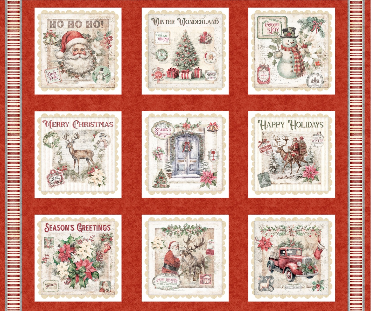 Holly Jolly Christmas Ephemera Panel