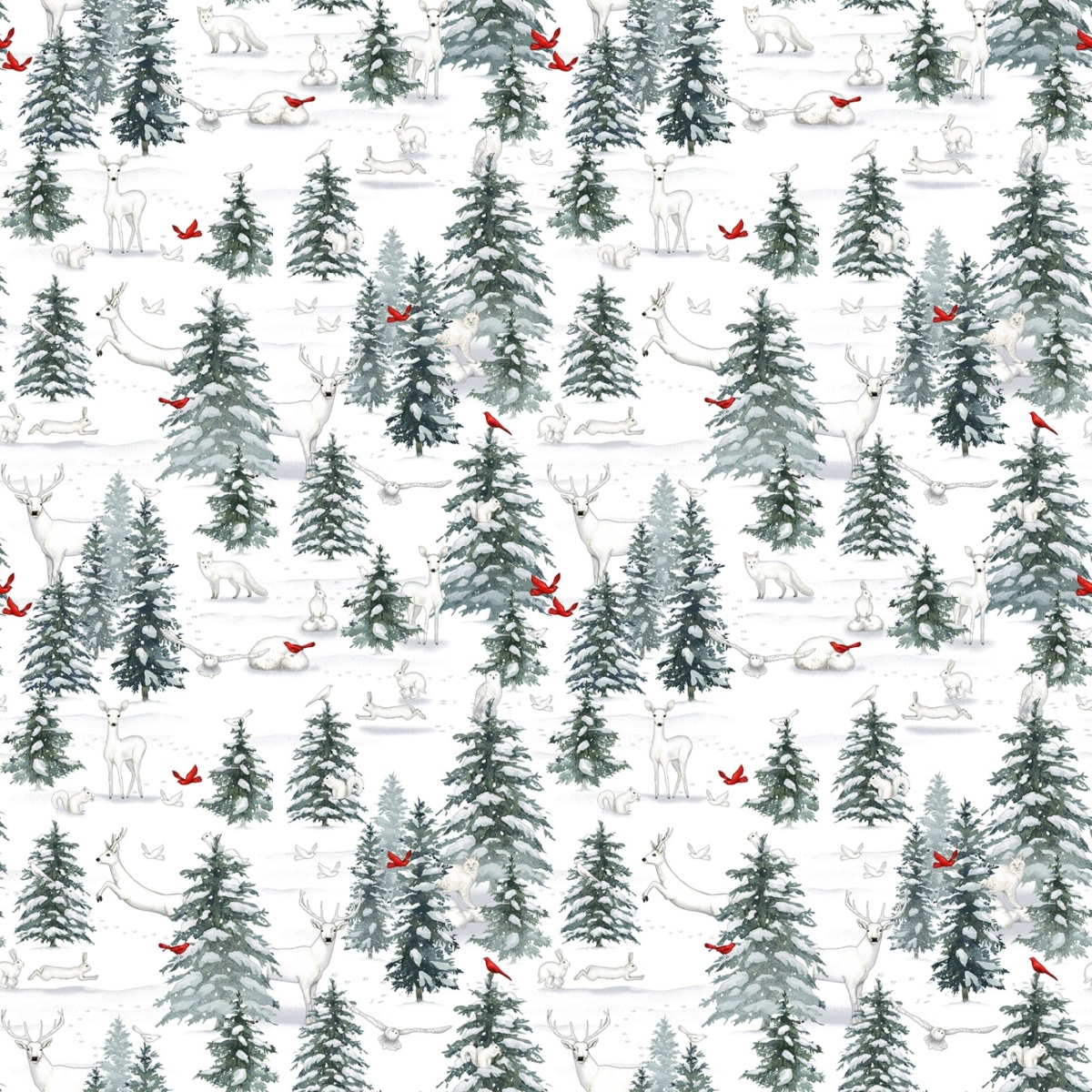 Winter White Forest Trees