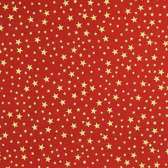 Gold Metallic Stars Red