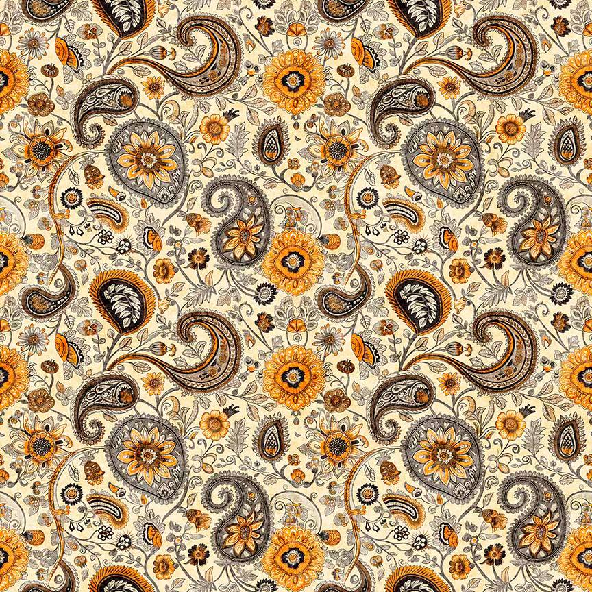 Sunflower Paisley Cream