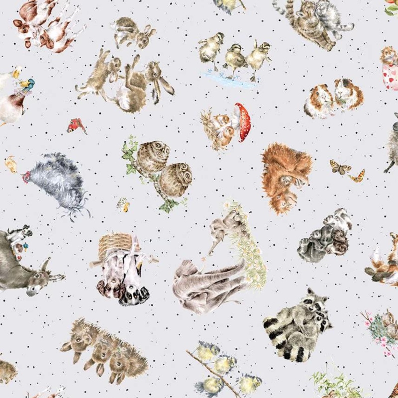 Tossed Animals Soft Grey - Image 2