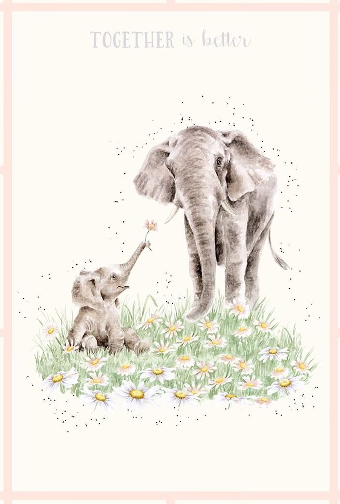 Together is Better Elephant Panel Pale Pink - Image 2