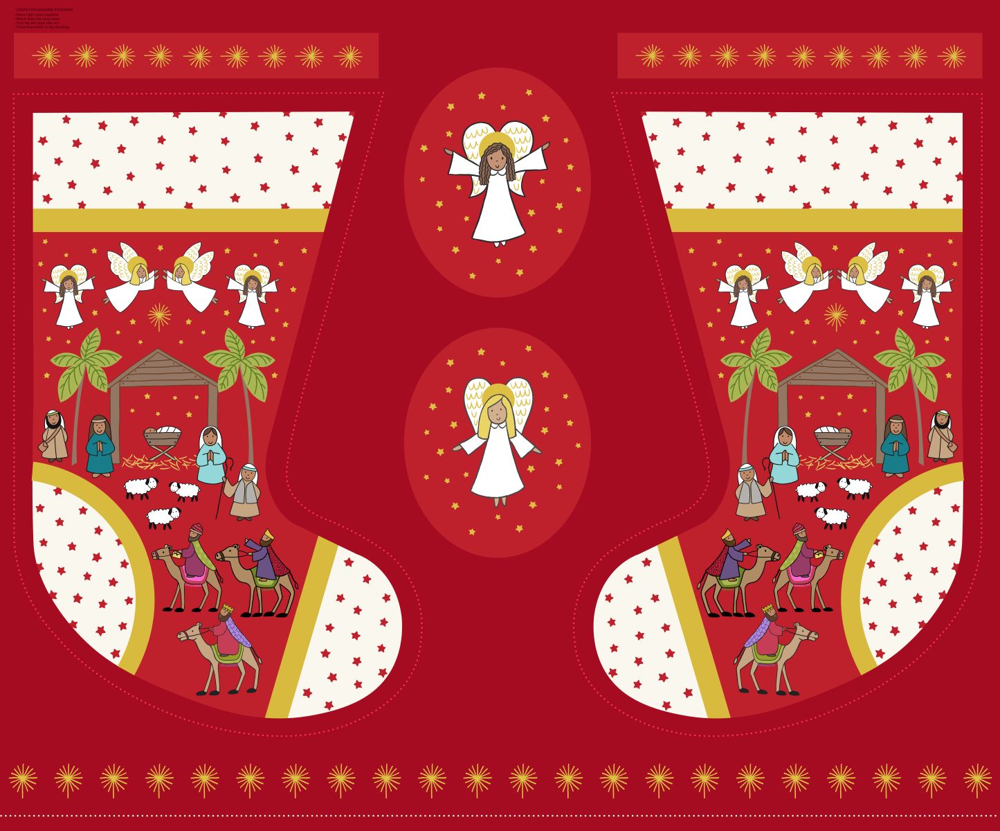 Away in a Manger Stocking Panel