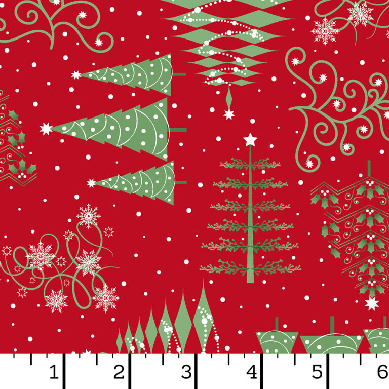 Christmas Night Trees Red - Image 6